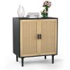 Mid-Century Modern Rattan Sideboard Table Buffet Cabinet
