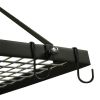 Black Metal Rectangular Pot Rack with 12 Hanging Hooks