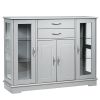 Buffet Sideboard Cabinet with Glass Display Doors