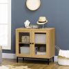 Modern Glass Door Sideboard Buffet Dining Storage Cabinet