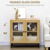 Modern Glass Door Sideboard Buffet Dining Storage Cabinet