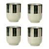 4Pcs Japanese Style Retro Stripe Ceramic Teacups