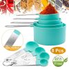 8Pcs Plastic Kitchen Measuring Cups.