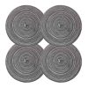 4 Pcs Tea Time Round Braided Table Mats