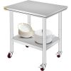 VEVOR Stainless Steel Work Table with Wheels