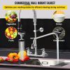 VEVOR Commercial Wall Mount Kitchen Faucet with Pre-Rinse Sprayer