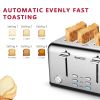 Toaster 4 Slice, Stainless Steel Extra-Wide Slot Toaster