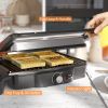 4 Slice Panini Press Grill, Stainless Steel Sandwich Maker