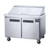 2-Door Stainless Steel Commercial Food Prep Table Refrigerator