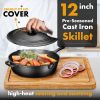 Enameled Silicone Oil Cast Iron 12 Inch Skillet Deep Saute Pan