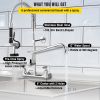 VEVOR Commercial Wall Mount Kitchen Faucet with Pre-Rinse Sprayer