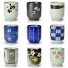 4Pcs Japanese Style Blue Flower Ceramic Teacups