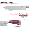 imarku 16-Pieces Stainless Steel Knife Block Set with Sharpener, Pink