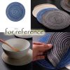 4 Pcs Tea Time Round Braided Table Mats