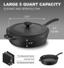 Enameled Silicone Oil Cast Iron 12 Inch Skillet Deep Saute Pan