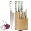 Qulajoy 9pcs White Knife Set With Block