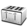 Toaster 4 slices, Geek Chef stainless steel extra-wide slot toaster