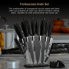 17 Pcs Stainless Steel Knife Set with Block & Sharpener