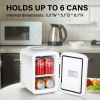 Mini Fridge, 4L/6 Can Portable Cooler & Warmer