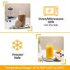 4 Set Beer Glass Cups with Bamboo Lids and Straws