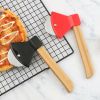 1pc Pizza Hob; Axe Bamboo Handle Baking Cutter