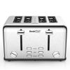 Toaster 4 slices, Geek Chef stainless steel extra-wide slot toaster