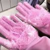 1pair Kitchen Silicone Dishwashing Gloves