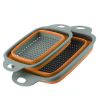 Collapsible Colander Set Of 2; Silicone Square Strainer