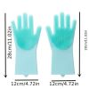 1pair Kitchen Silicone Dishwashing Gloves