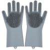 1pair Kitchen Silicone Dishwashing Gloves