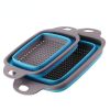 Collapsible Colander Set Of 2; Silicone Square Strainer