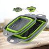 Collapsible Colander Set Of 2; Silicone Square Strainer