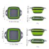 Collapsible Colander Set Of 2; Silicone Square Strainer