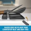 1pc Silicone Utensil Rest With Drip Pad For Multiple Utensils
